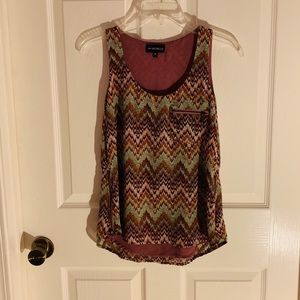 Patterned Tank Top Blouse